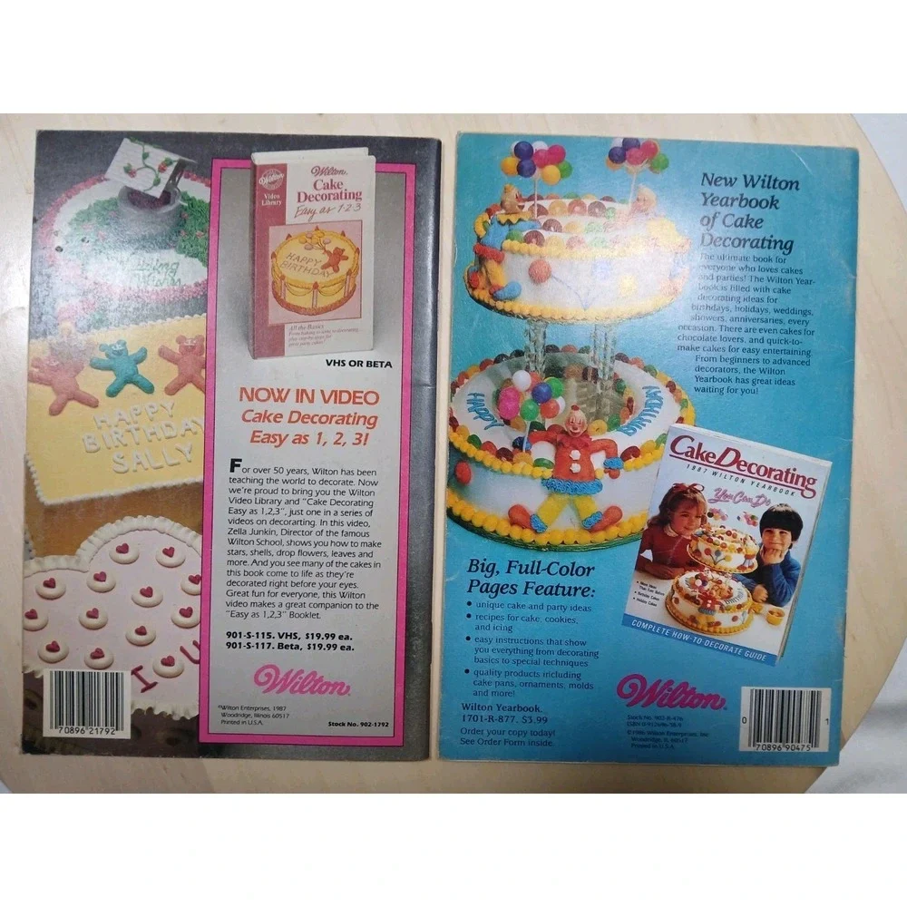 Two‎ Vintage 1980s WILTON Cake DECORATING Easy As  & Birthday Recipe Booklet!